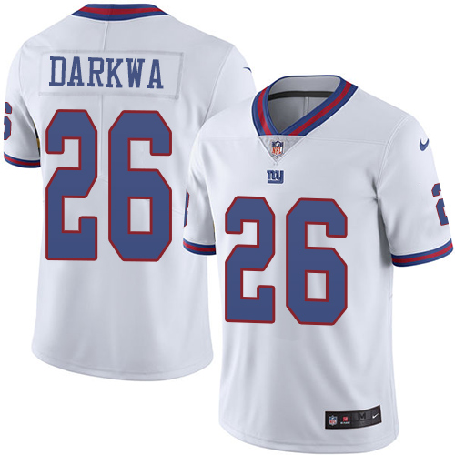 Nike Giants #26 Orleans Darkwa White Men's Stitched NFL Limited Rush Jersey